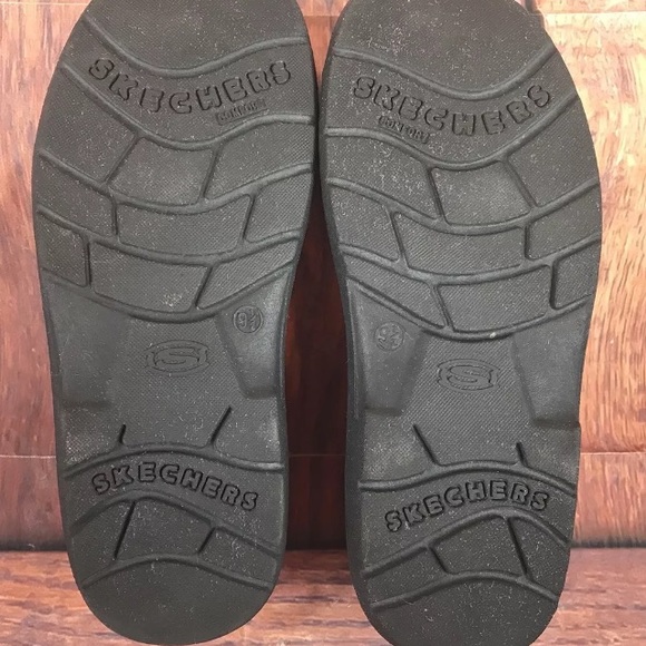 Skechers Men’s Shoes Leather Slip on Brown 9.5M - Picture 5 of 8